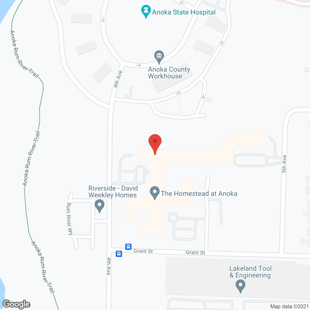 Map of the neighborhood around The Homestead at Anoka