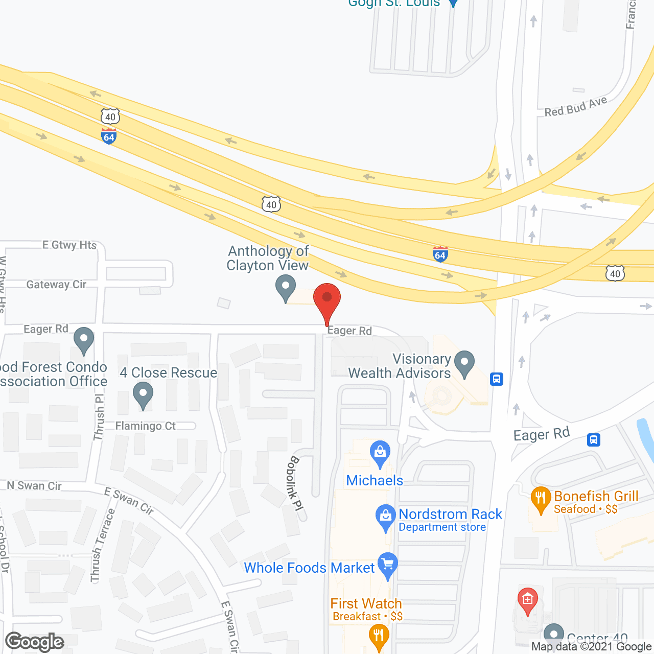 Map of the neighborhood around Promenade Senior Living