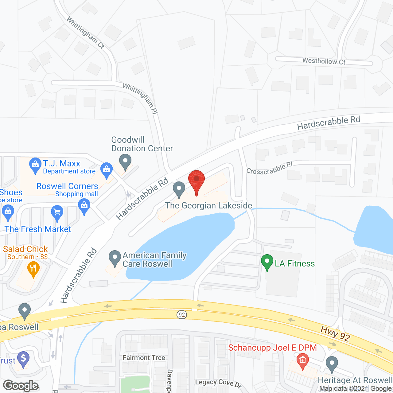 Map of the neighborhood around The Georgian Lakeside by Cogir