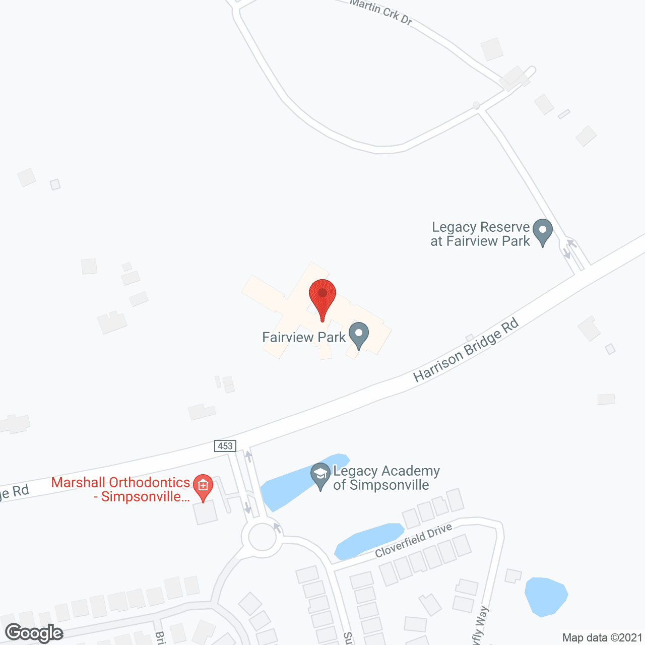 Map of the neighborhood around Fairview Park