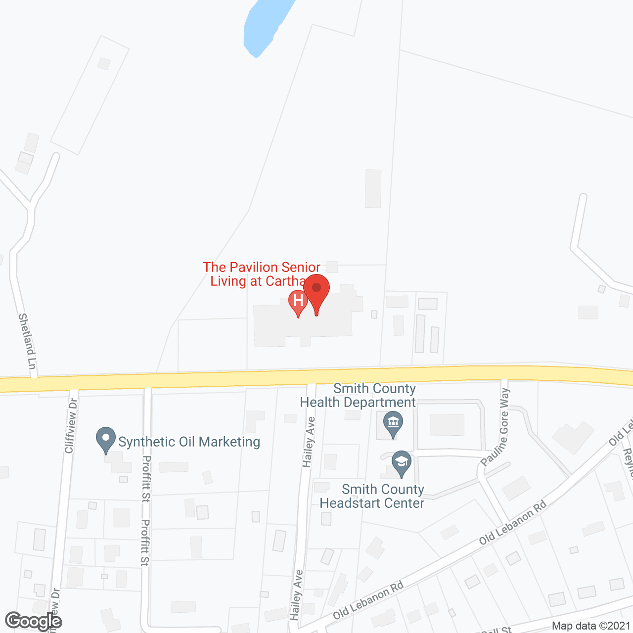 Map of the neighborhood around The Pavilion Senior Living at Carthage