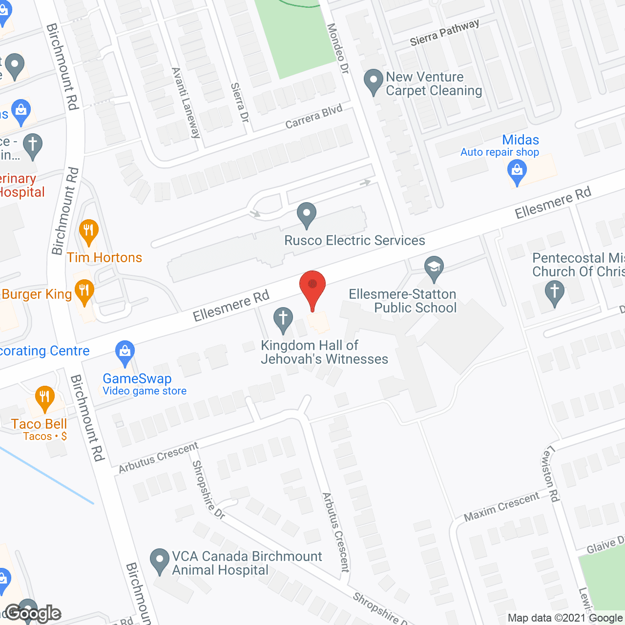 Map of the neighborhood around Alexis Lodge Retirement Residence