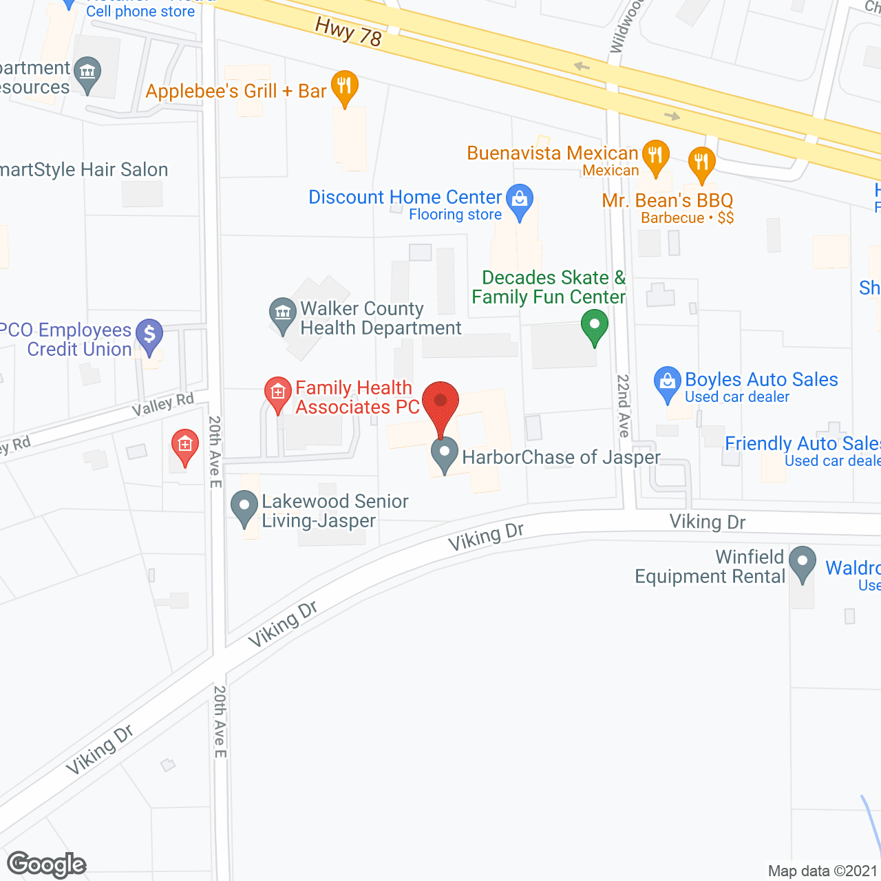 Map of the neighborhood around HarborChase of Jasper