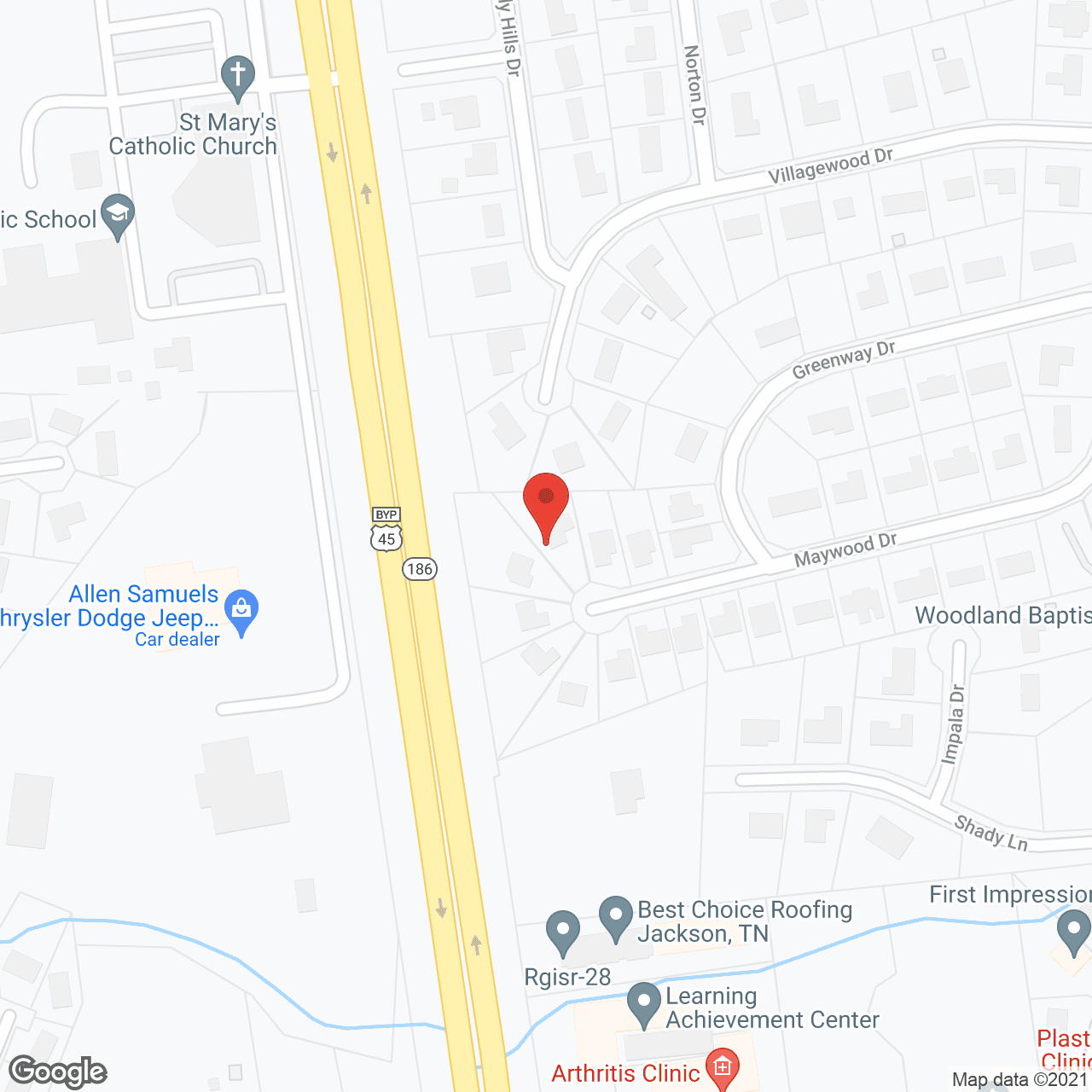 Map of the neighborhood around Cades Center Assisted Living