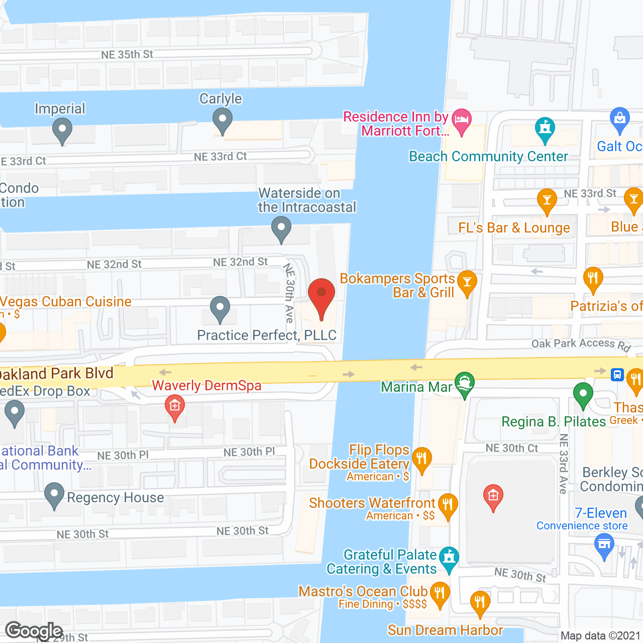 Map of the neighborhood around The Meridian at Waterways