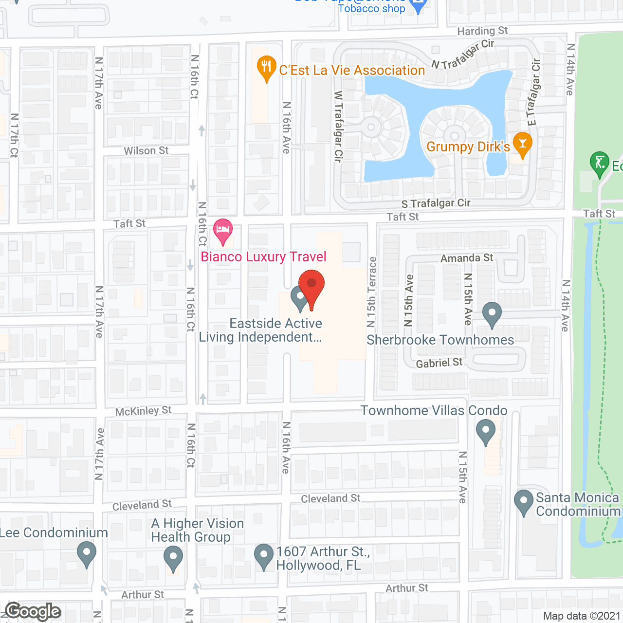 Map of the neighborhood around Eastside Active Living