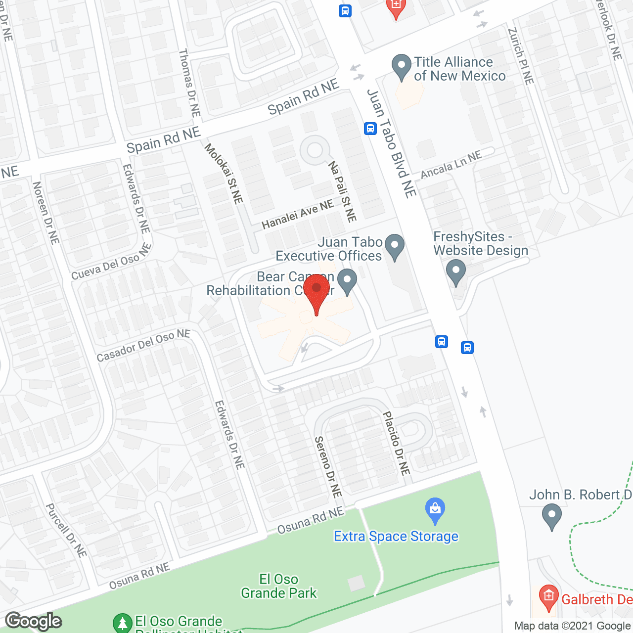 Map of the neighborhood around Genesis Bear Canyon Rehabilitation