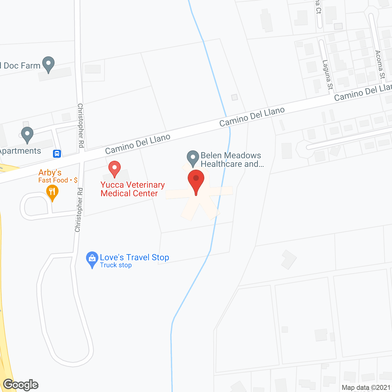 Map of the neighborhood around Belen Meadows Healthcare