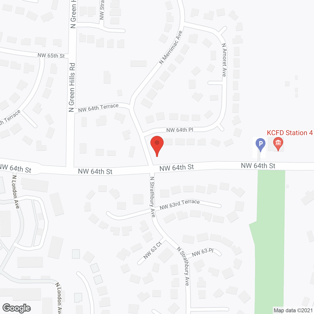 Map of the neighborhood around The Burlington Creek Senior Living