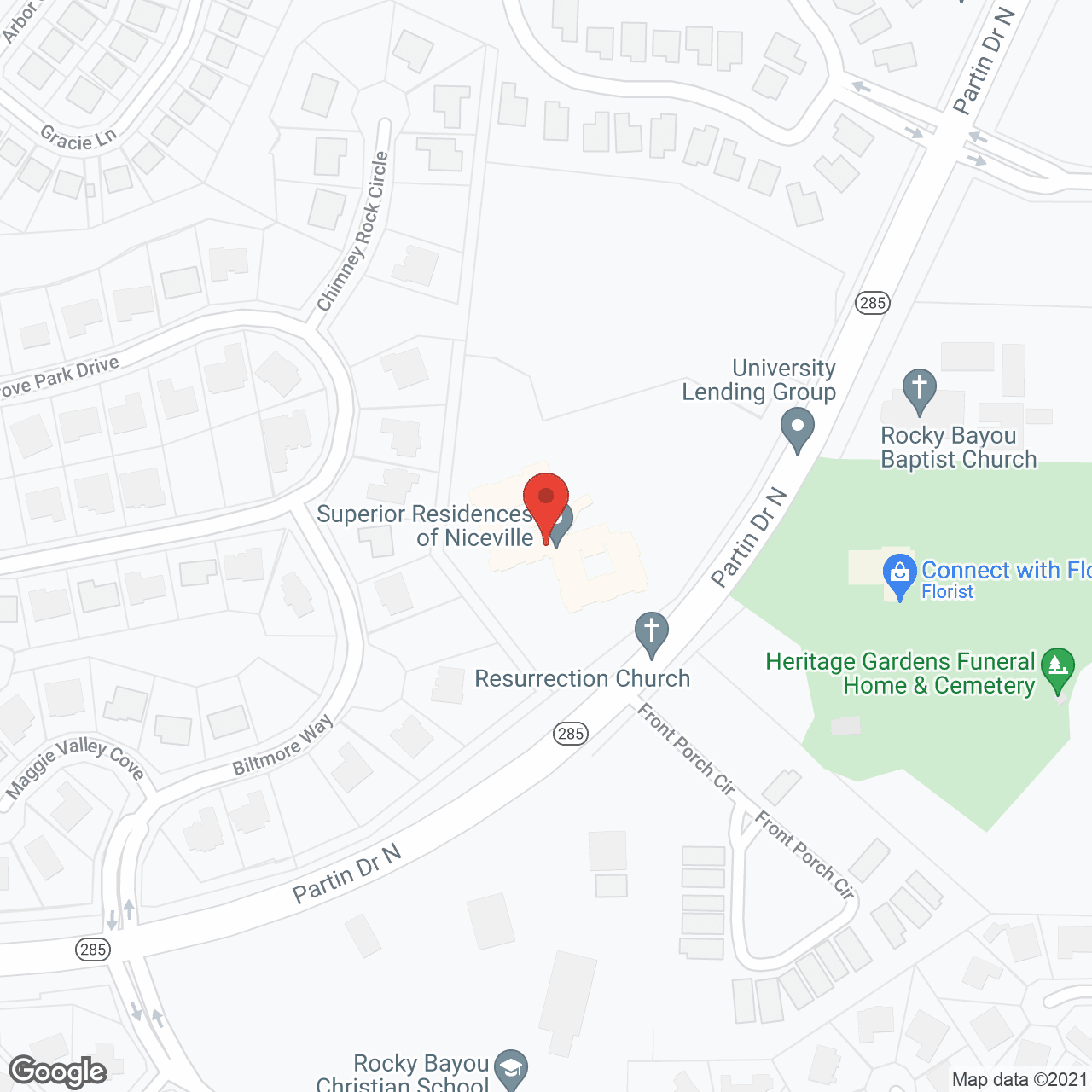 Map of the neighborhood around Superior Residences of Niceville