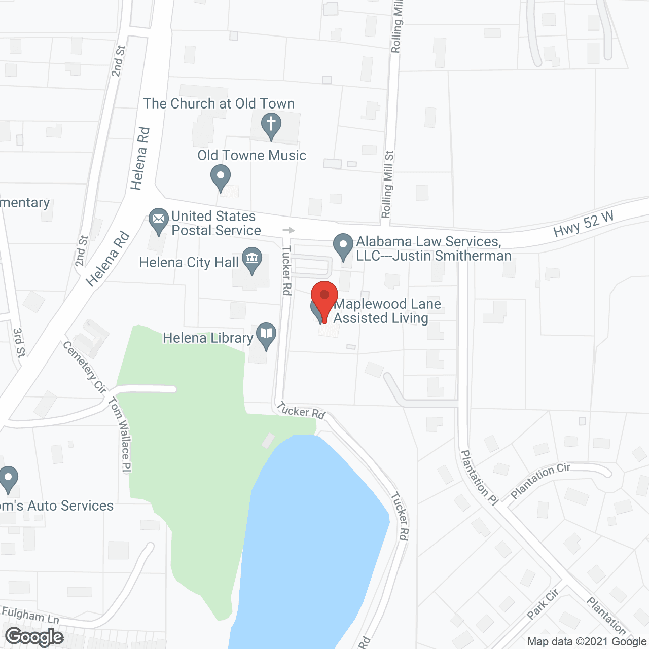 Map of the neighborhood around Maplewood Lane