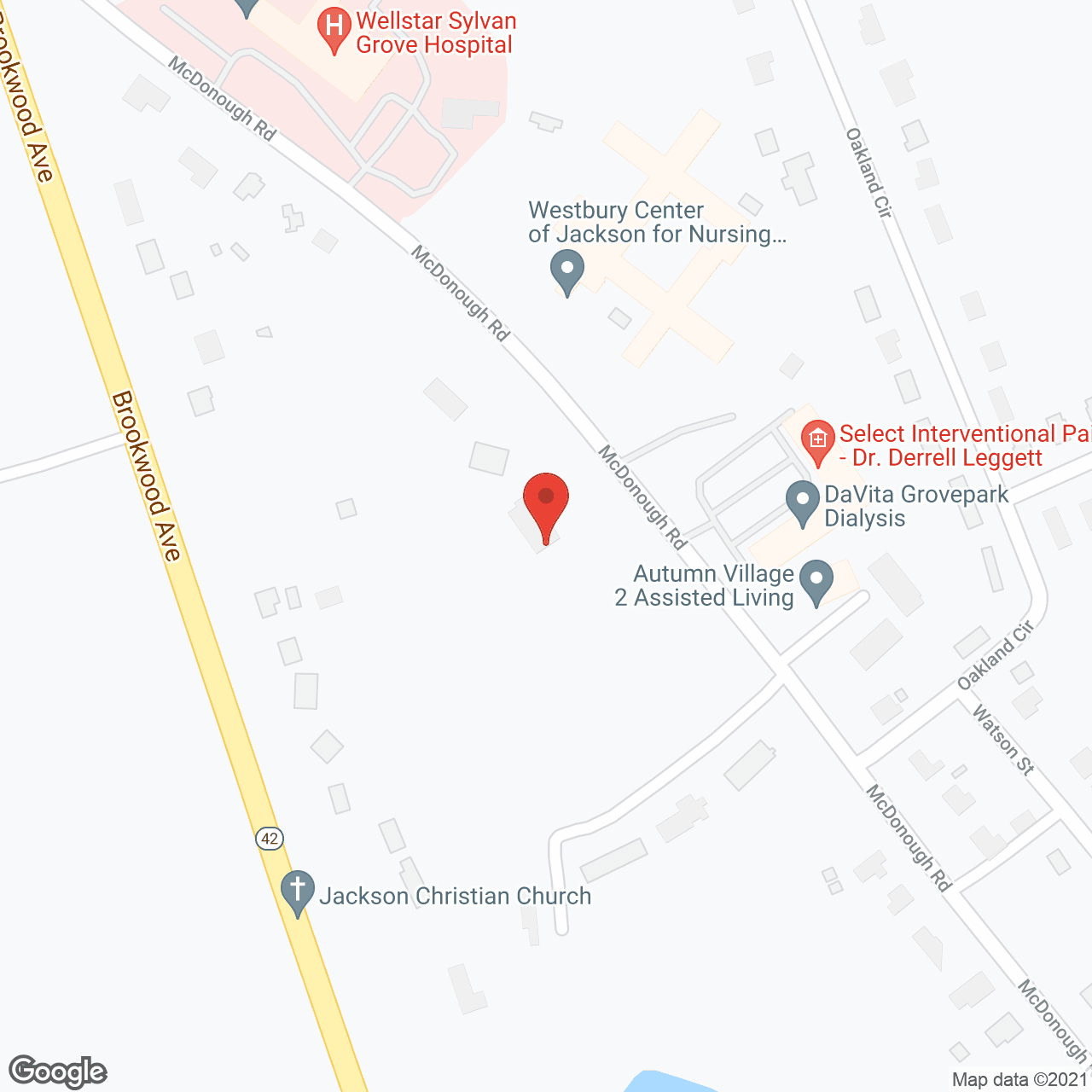 Map of the neighborhood around Autumn Village Alzheimer Care