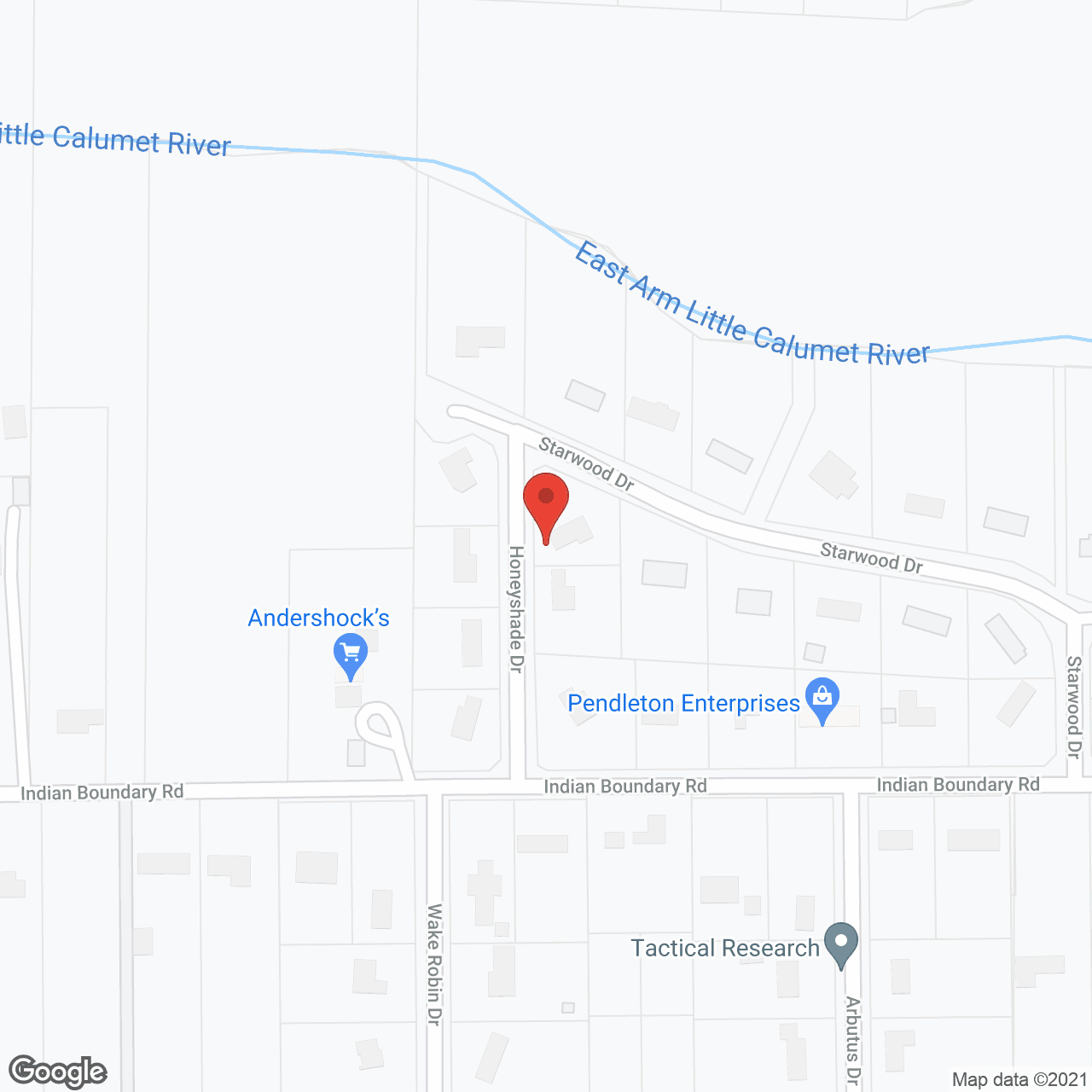 Map of the neighborhood around Symphony of Chesterton