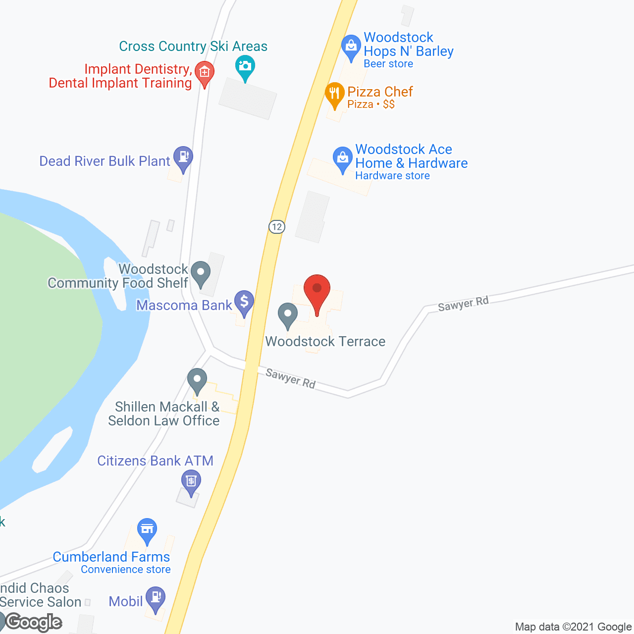 Map of the neighborhood around Woodstock Terrace