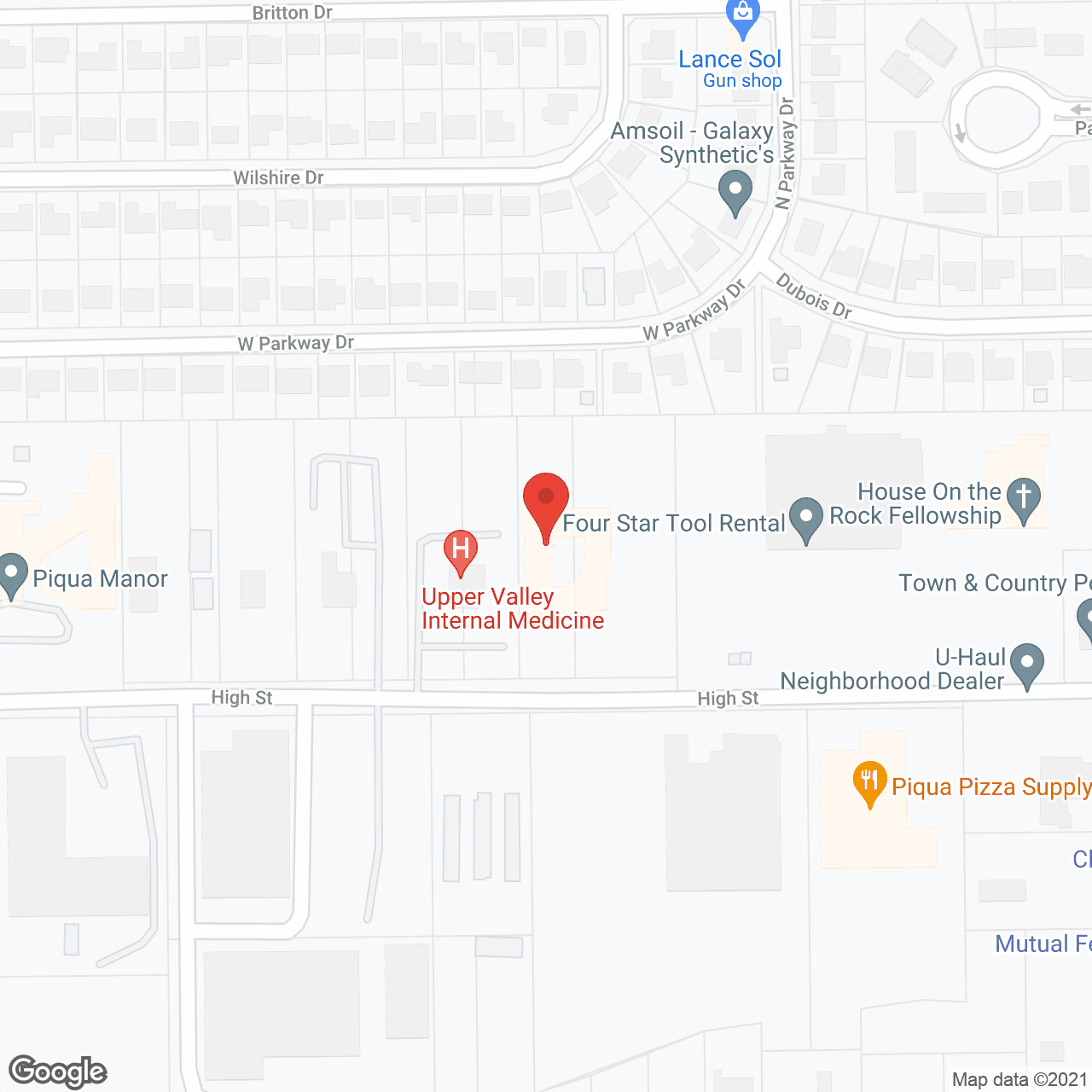Map of the neighborhood around Brookdale Piqua