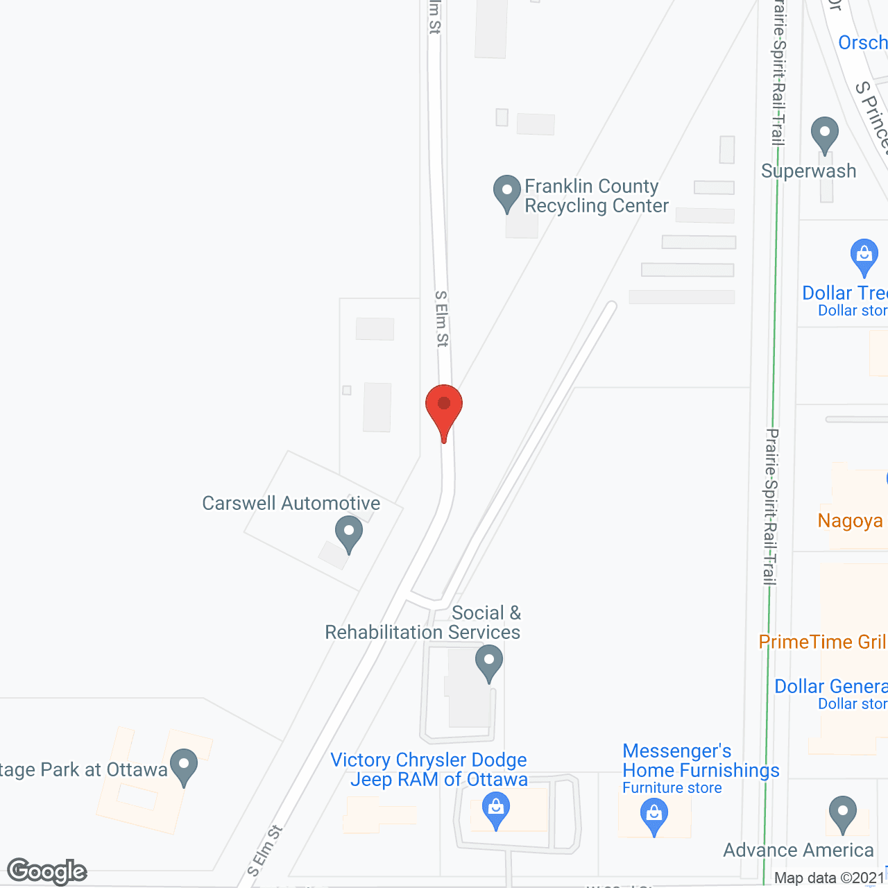 Map of the neighborhood around Vintage Park at Ottawa