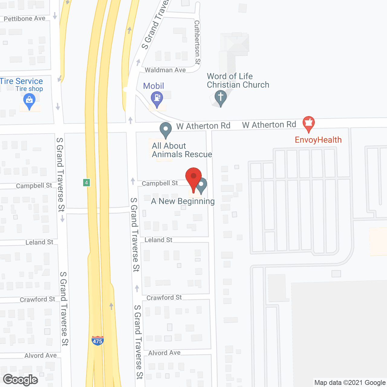 Map of the neighborhood around The New Beginnings Manor