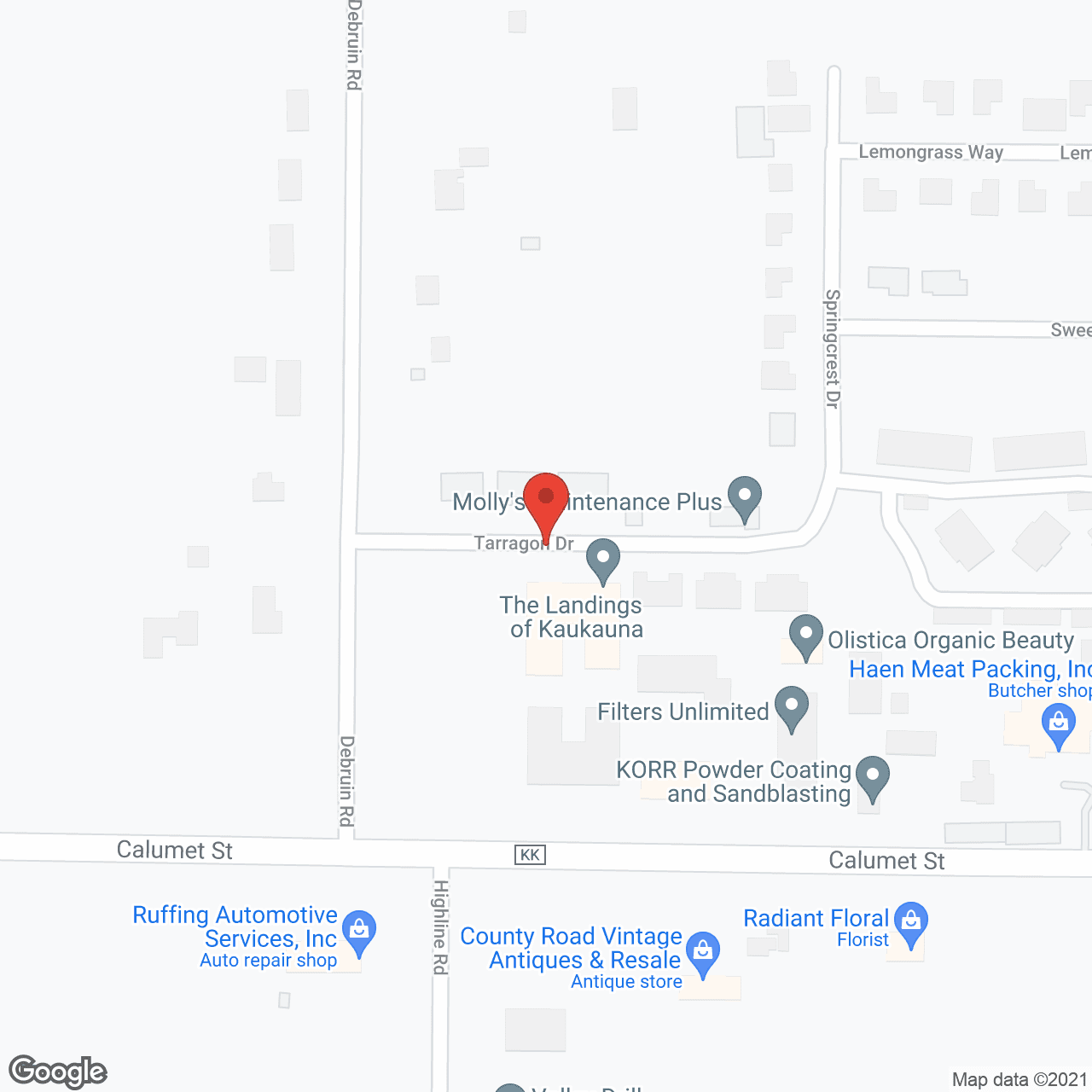Map of the neighborhood around Landings of Kaukauna