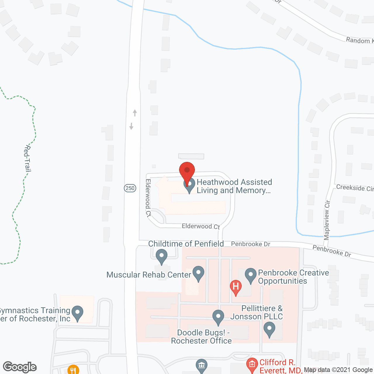 Map of the neighborhood around Heathwood Assisted Living at Penfield