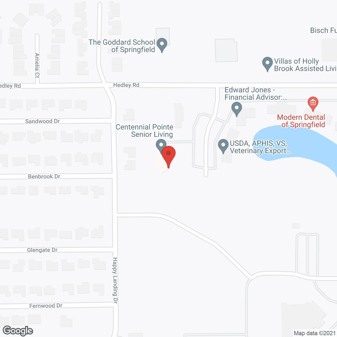 Map of the neighborhood around Centennial Pointe Senior Living