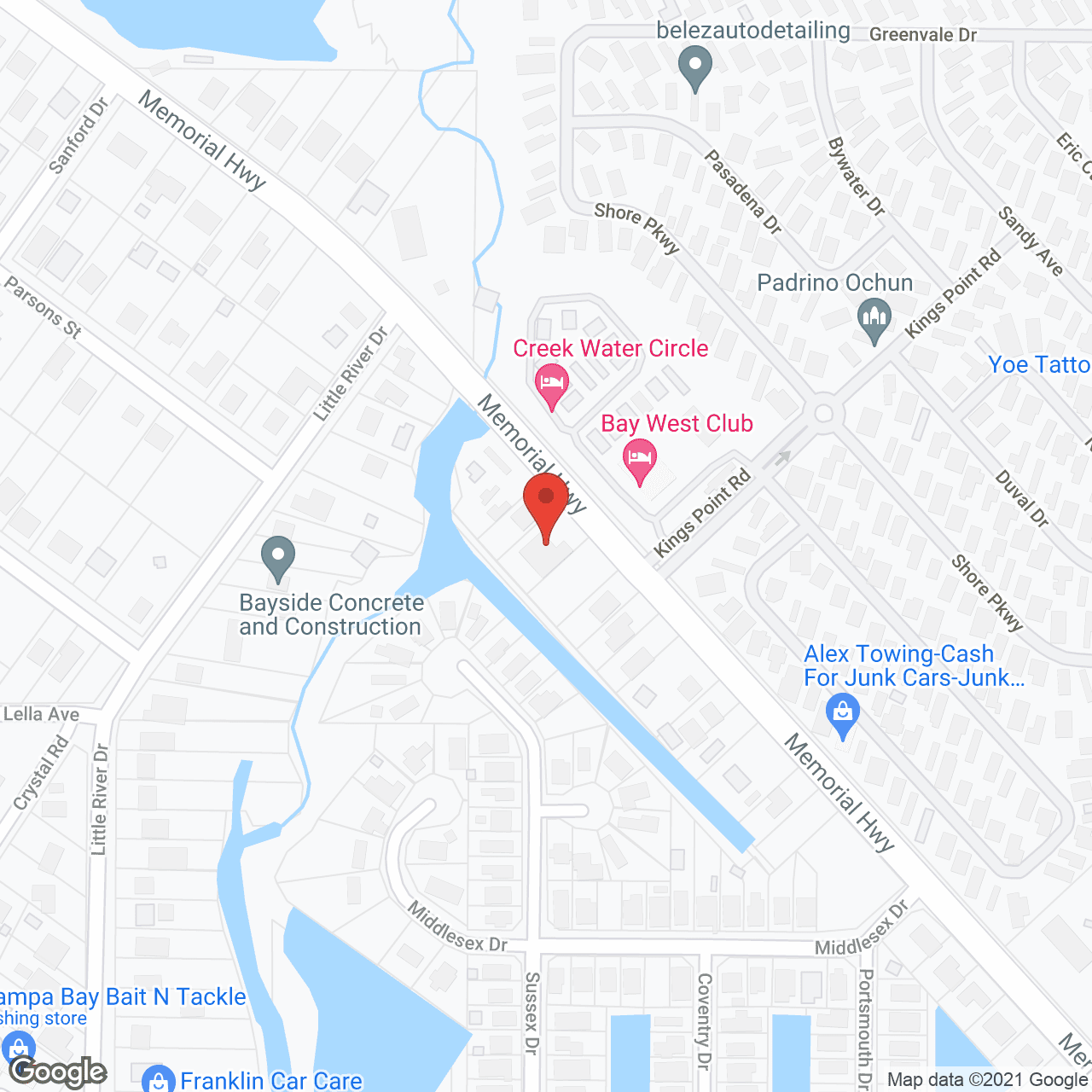 Map of the neighborhood around La Casa ALF