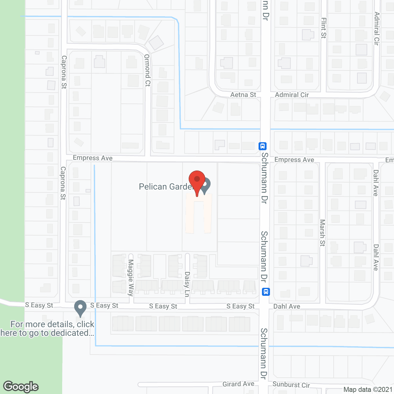 Map of the neighborhood around Pelican Garden