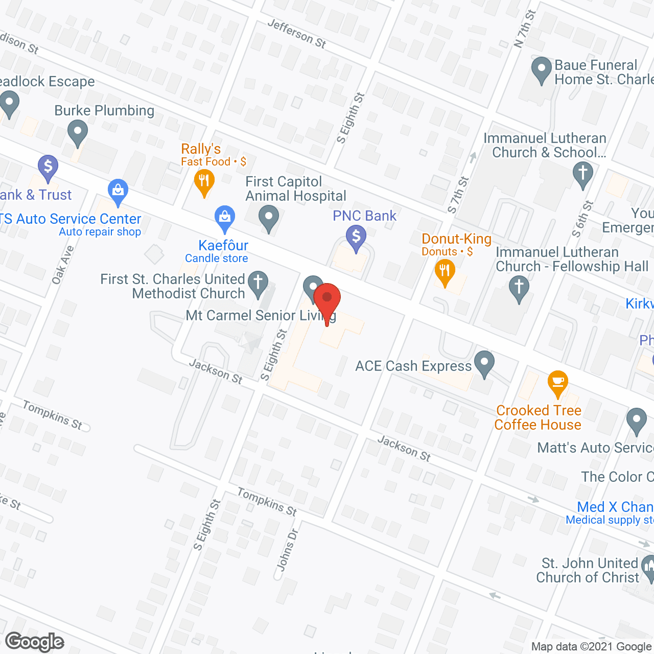 Map of the neighborhood around Mount Carmel Communities