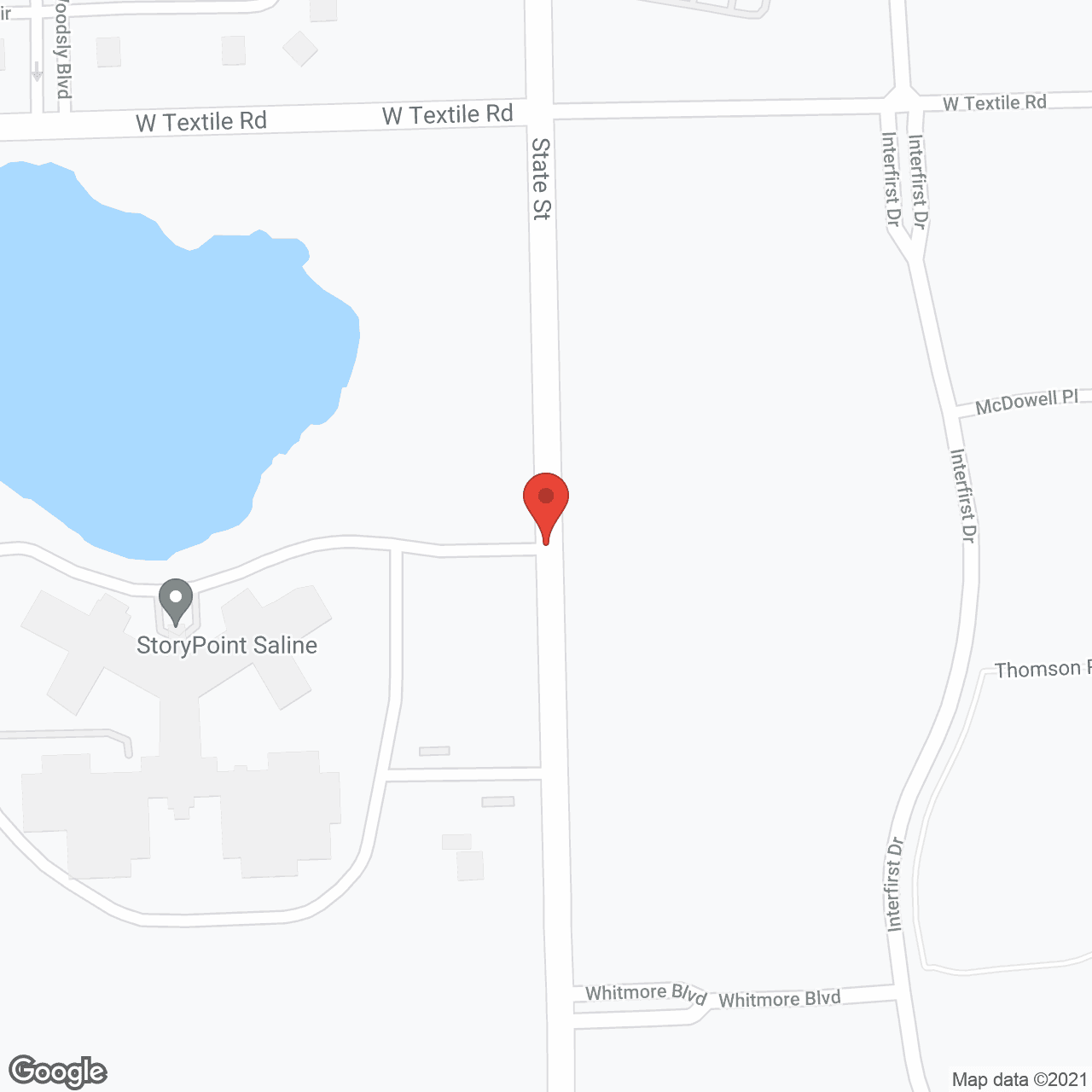 Map of the neighborhood around StoryPoint Saline