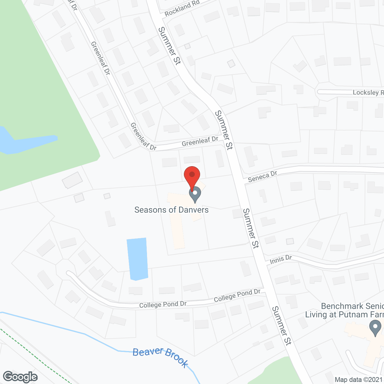 Map of the neighborhood around Seasons of Danvers