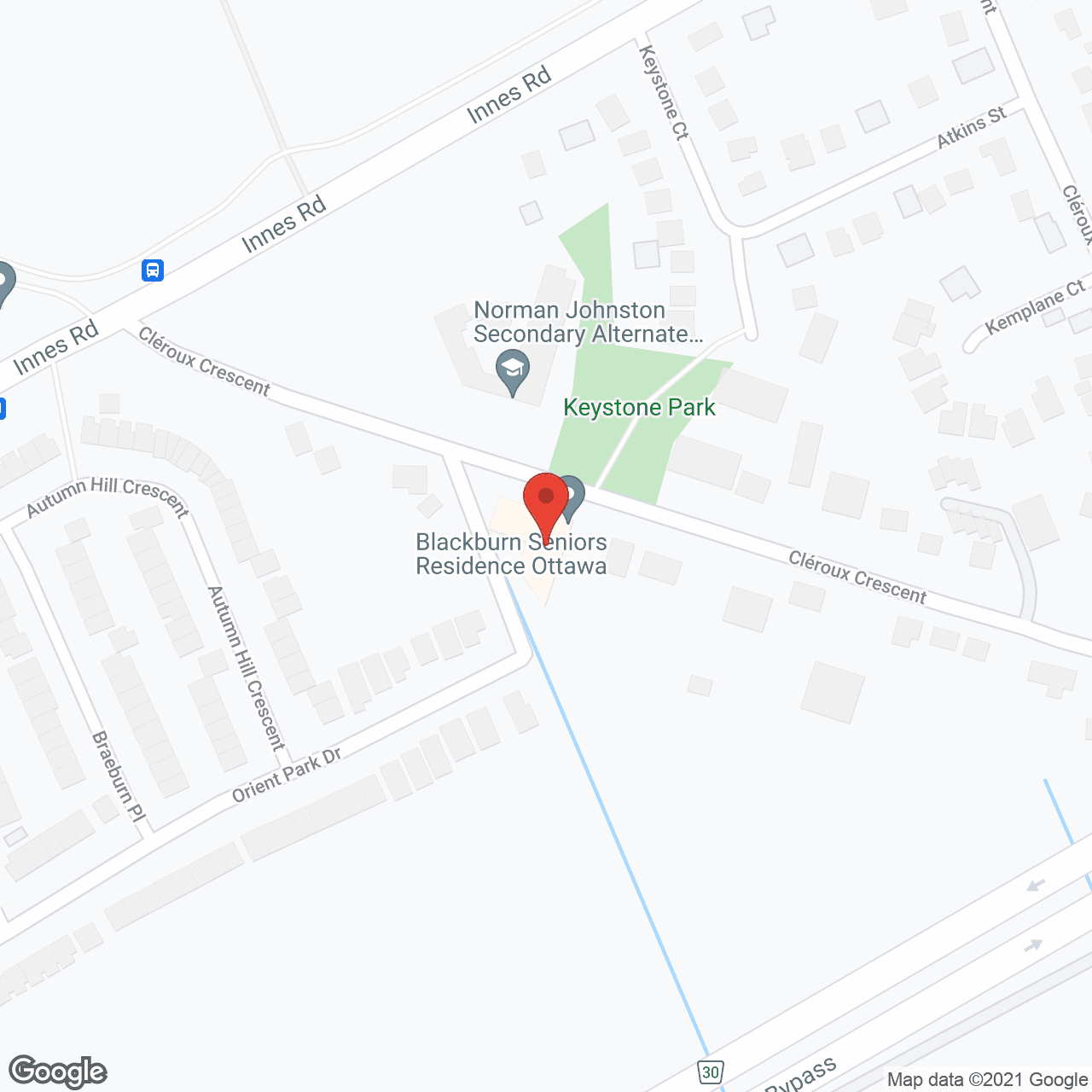 Map of the neighborhood around Blackburn Seniors Retirement Home Inc.