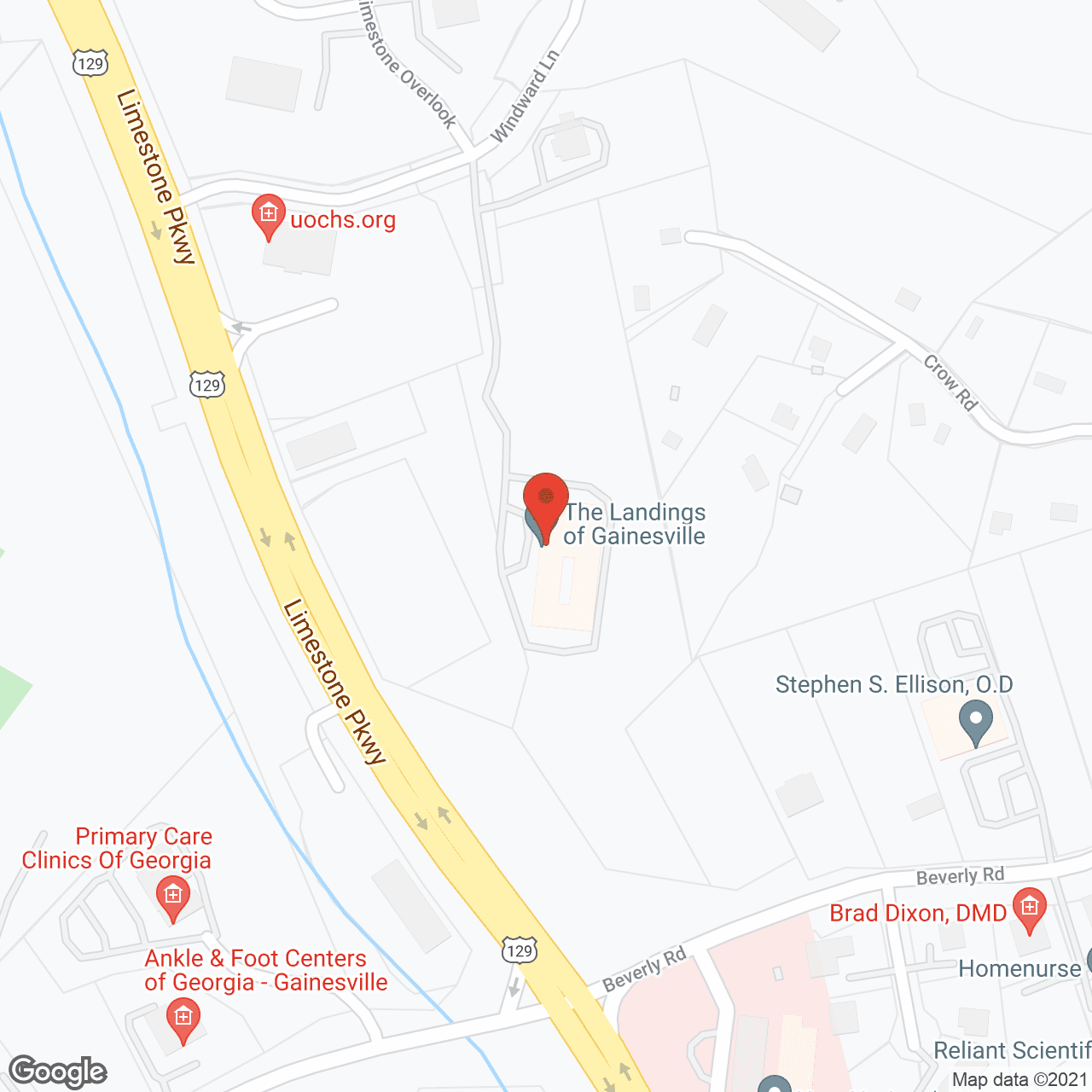 Map of the neighborhood around The Landings of Gainesville