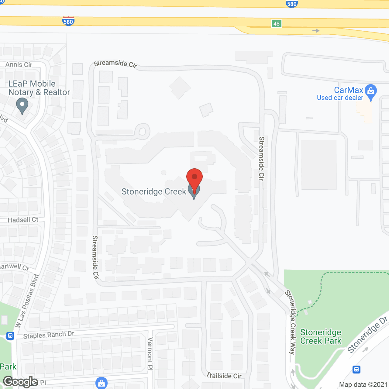 Map of the neighborhood around Stoneridge Creek