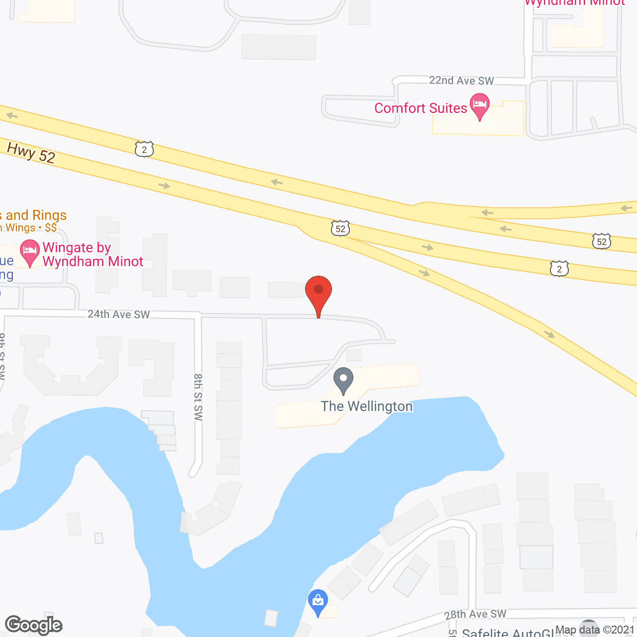 Map of the neighborhood around Minot Lodge Senior Living