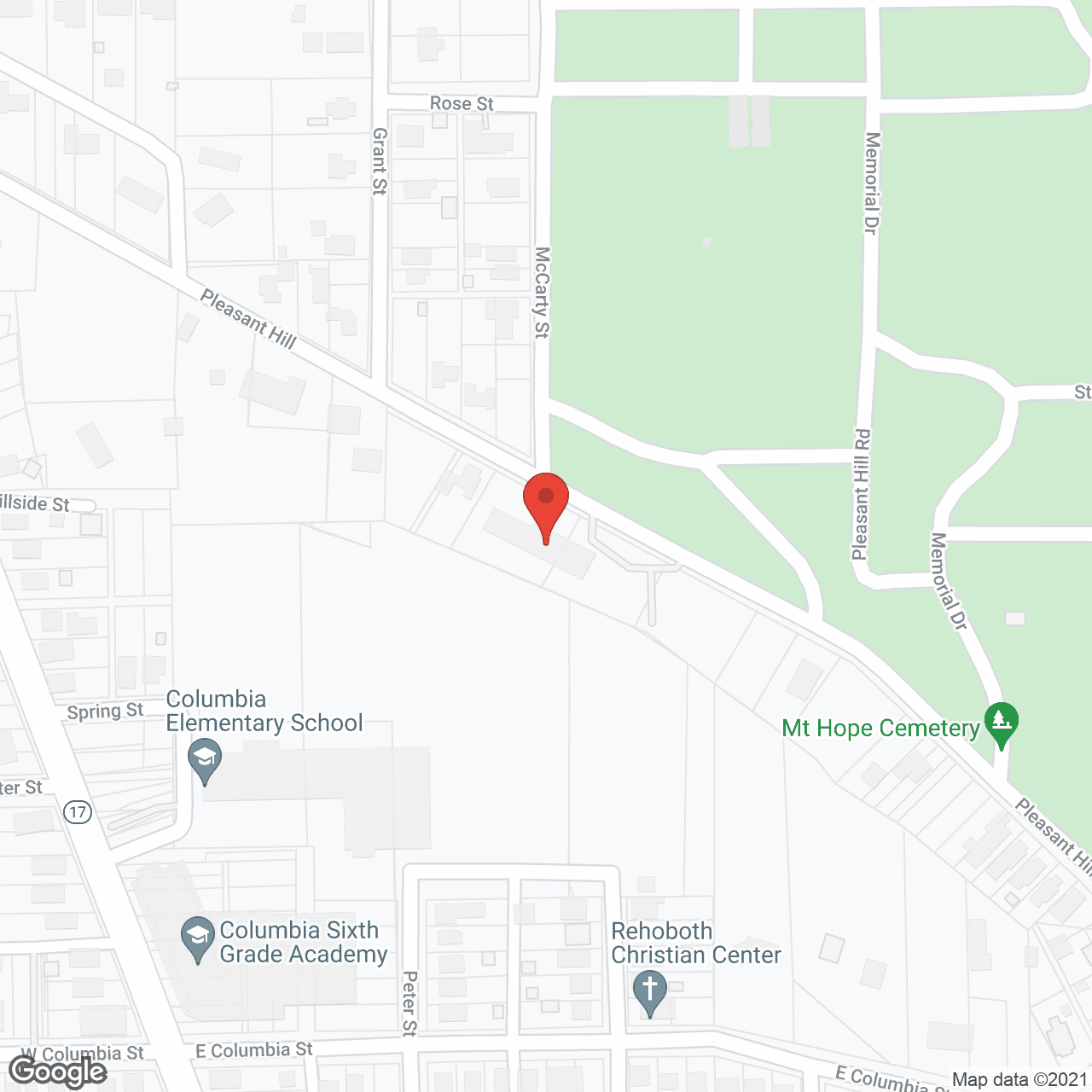 Map of the neighborhood around Pleasant Care Living Center