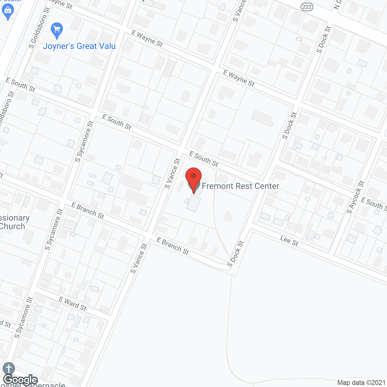 Map of the neighborhood around Fremont Rest Center