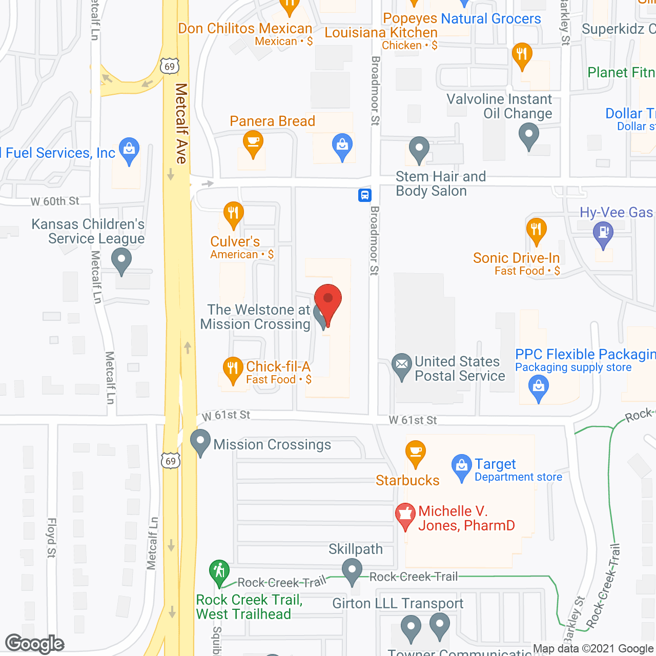 Map of the neighborhood around The Welstone