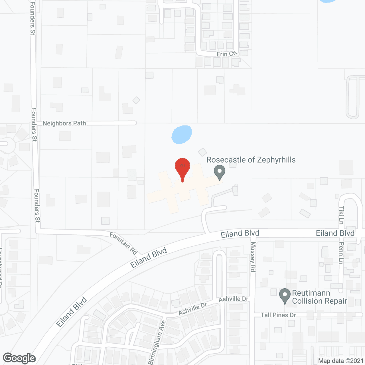 Map of the neighborhood around Rosecastle of Zephyrhills