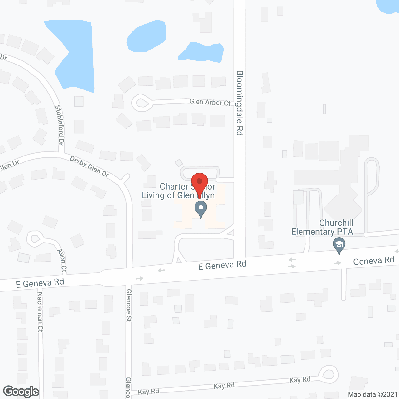 Map of the neighborhood around Churchill Place