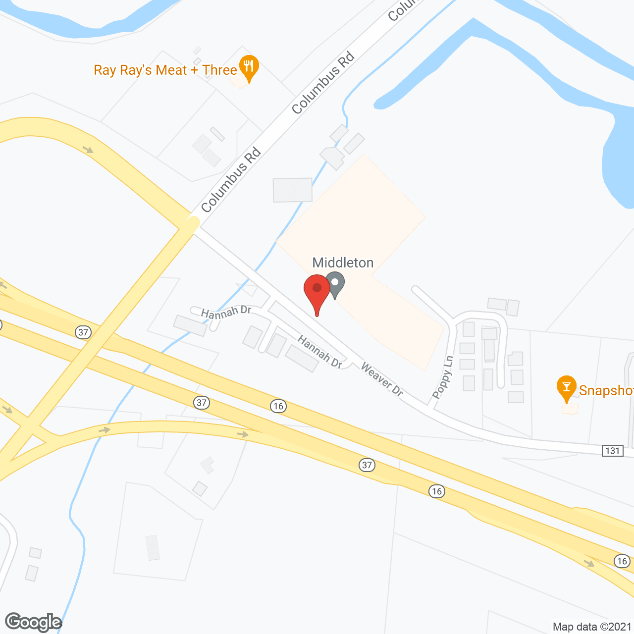 Map of the neighborhood around Middleton Senior Living