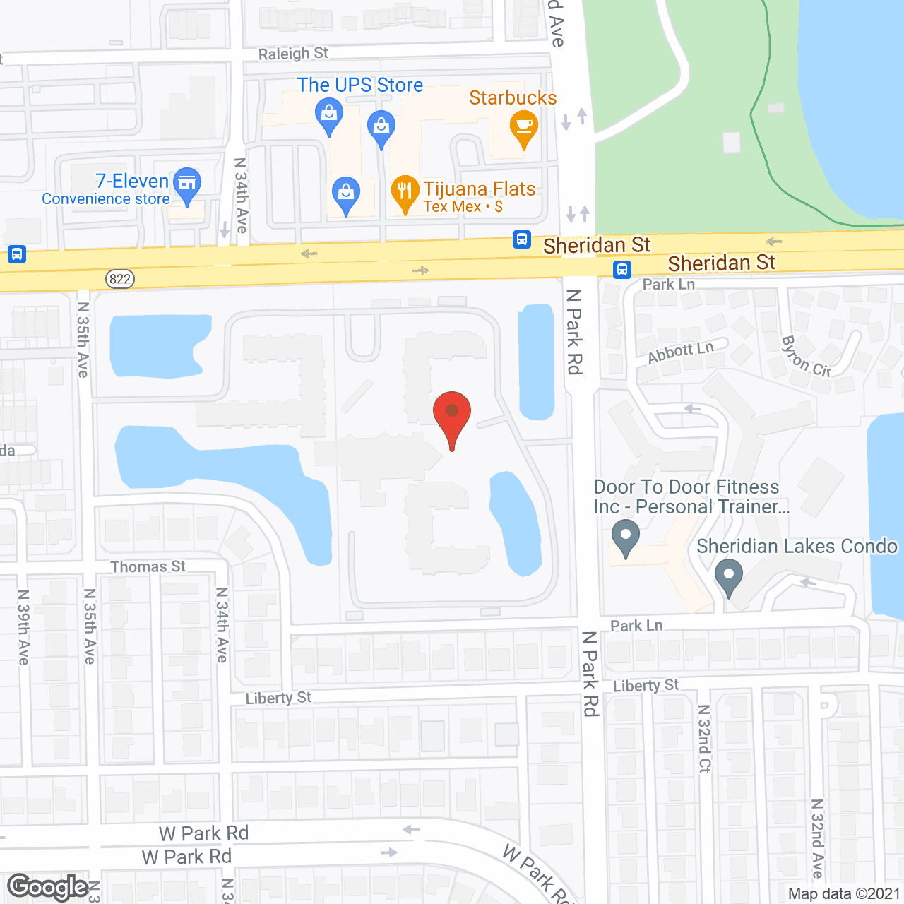 Map of the neighborhood around Five Star Premier Residences of Hollywood