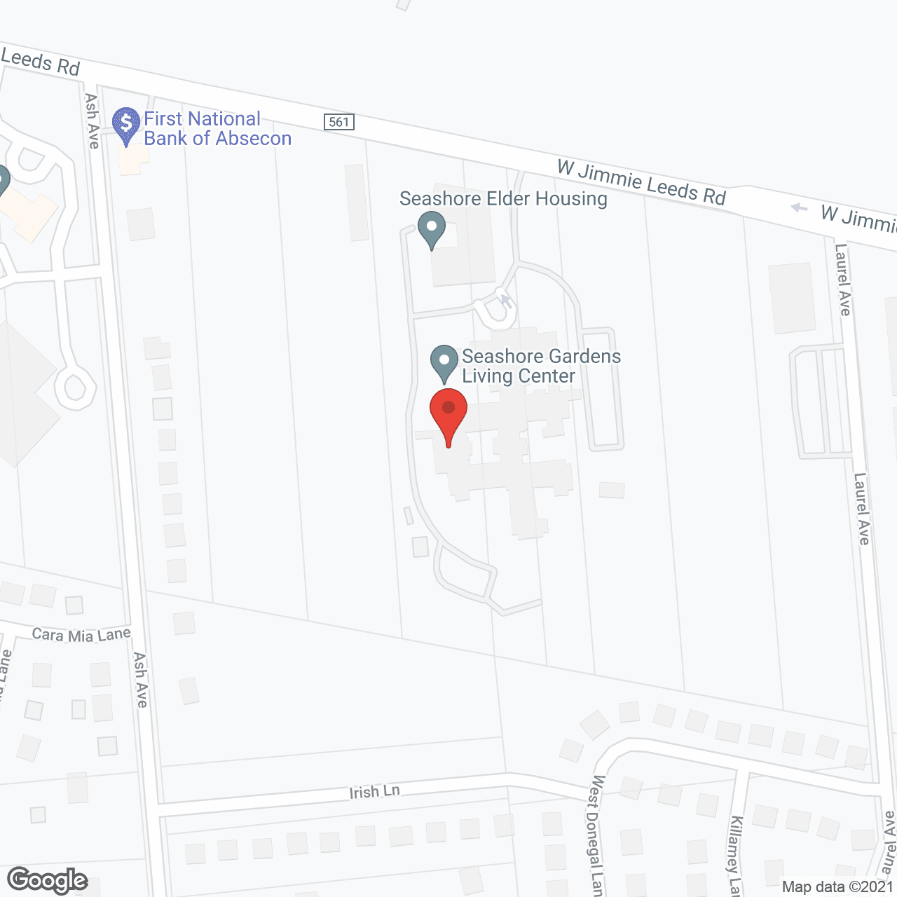Map of the neighborhood around Seashore Gardens Living Center