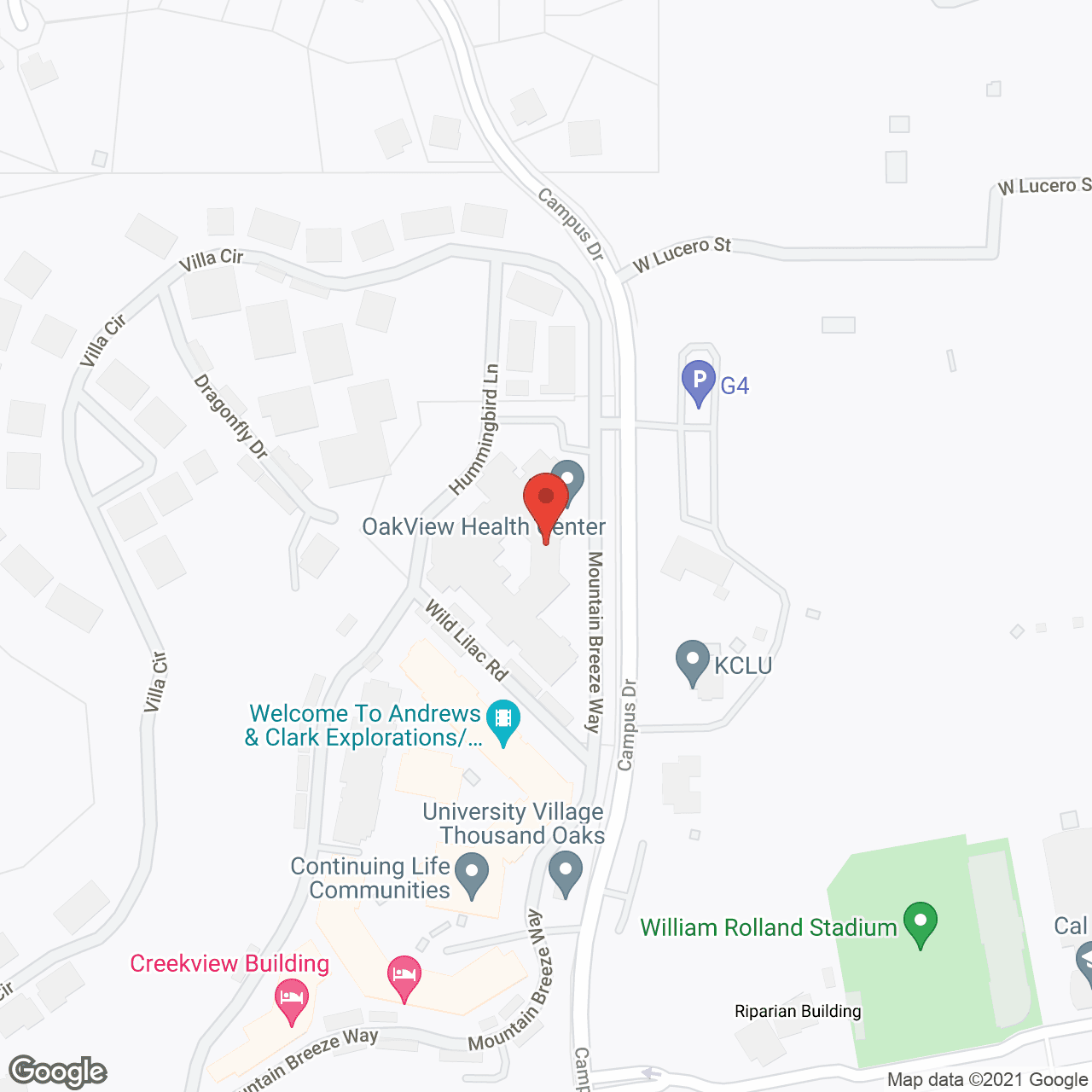 Map of the neighborhood around Oakview
