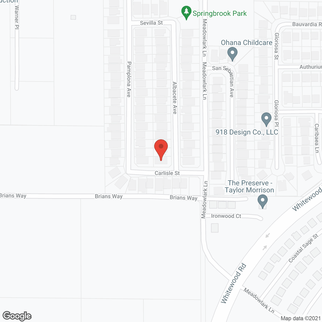 Map of the neighborhood around Spring Brook Home Care