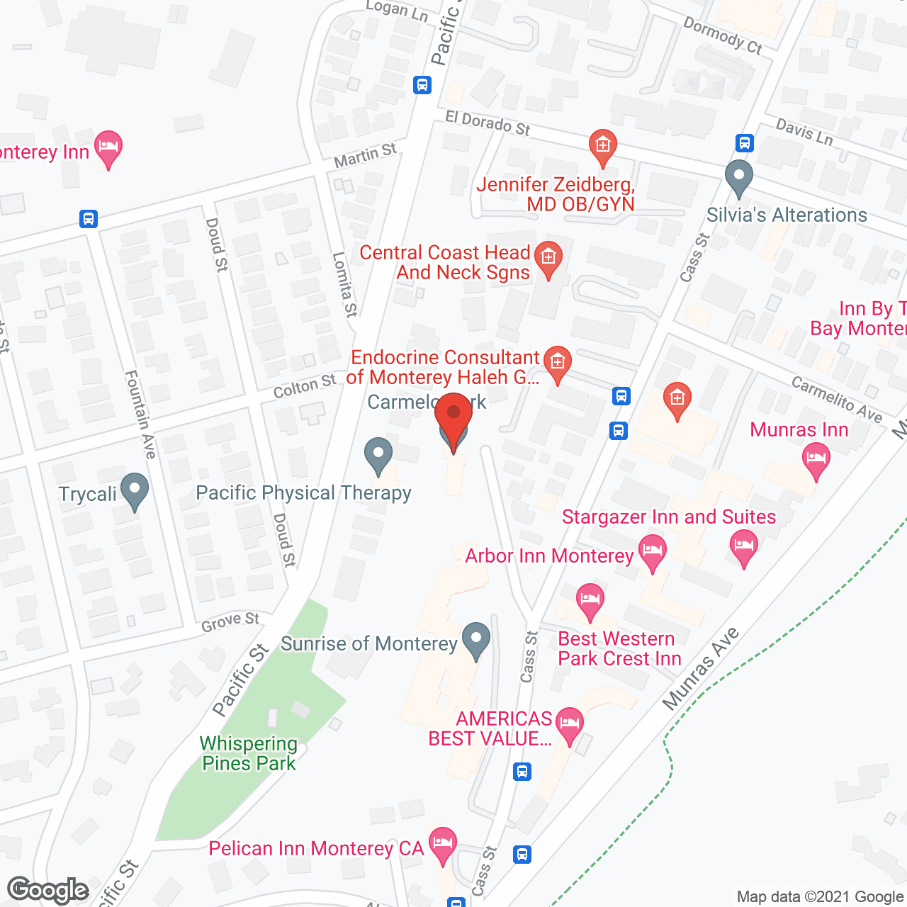 Map of the neighborhood around Carmelo Park