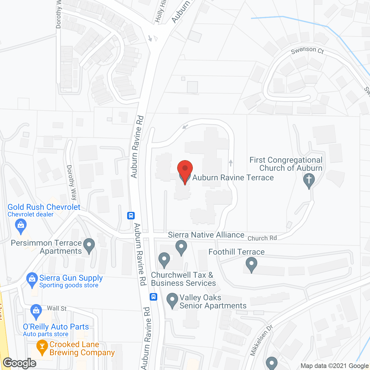 Map of the neighborhood around Auburn Ravine Terrace Rtrmnt