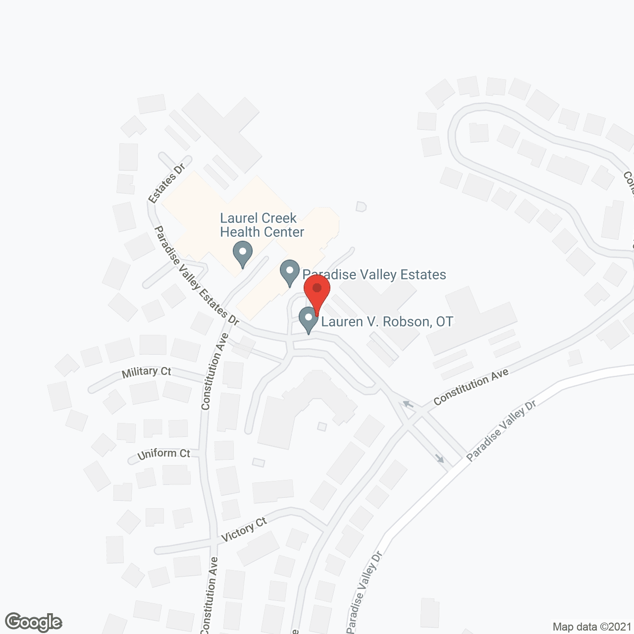 Map of the neighborhood around Paradise Valley Estates