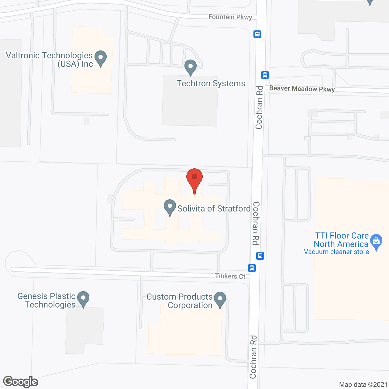 Map of the neighborhood around Solivita of Stratford
