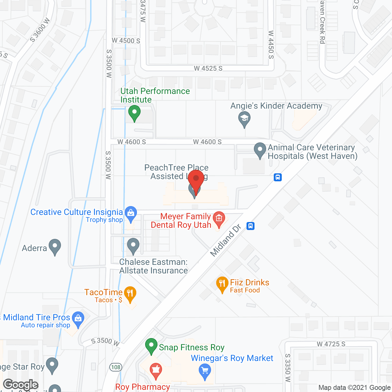 Map of the neighborhood around Haven Creek Assisted Living