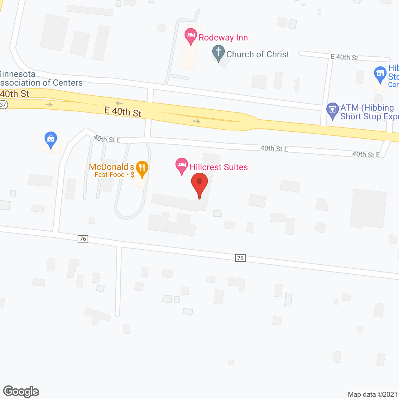 Map of the neighborhood around Hillcrest Terrace