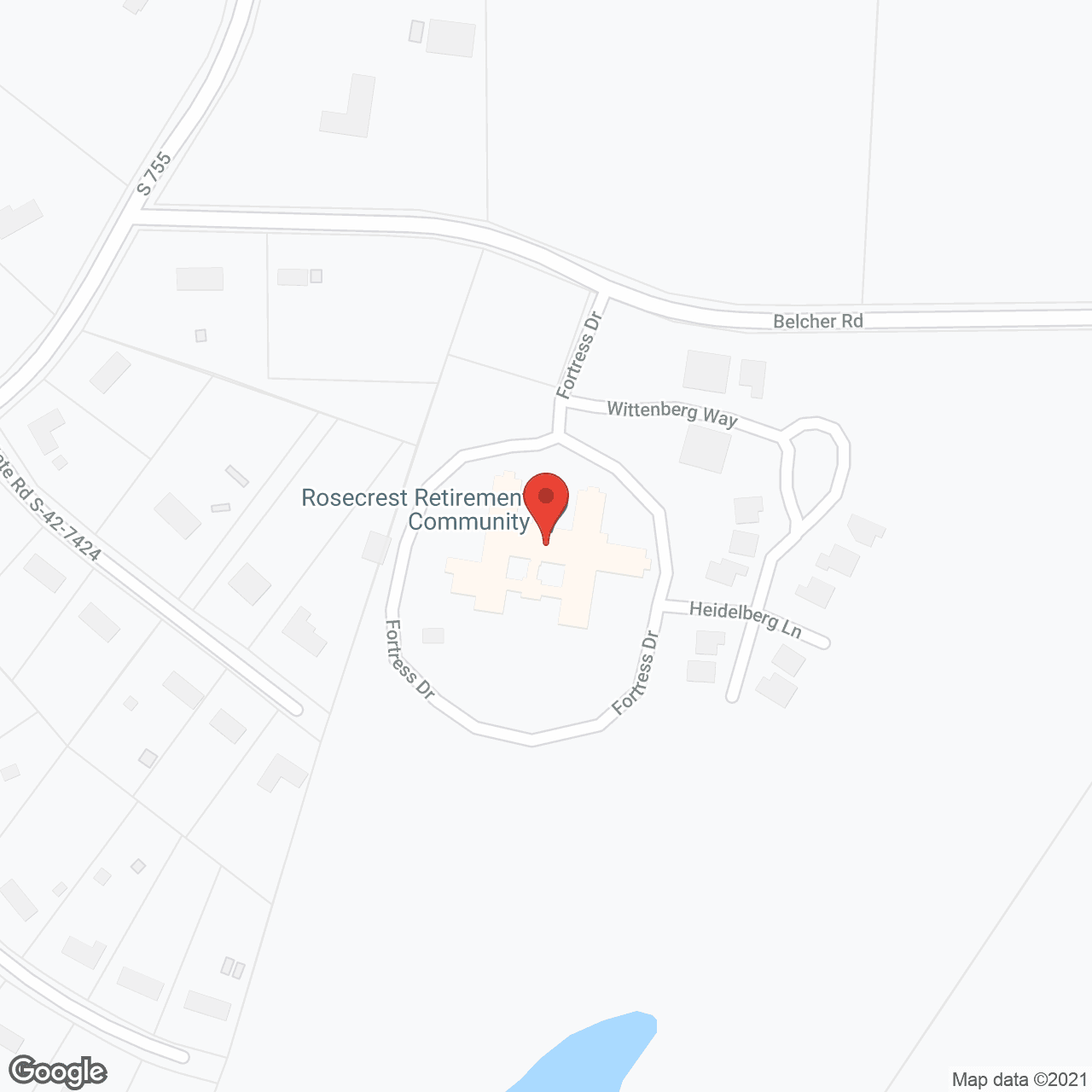 Map of the neighborhood around Rosecrest
